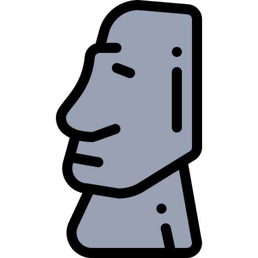 moai Detailed Rounded Lineal color icono
