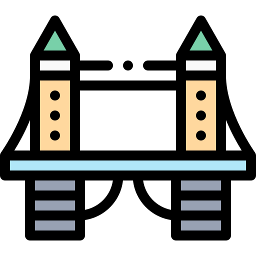 Tower bridge Detailed Rounded Lineal color icon