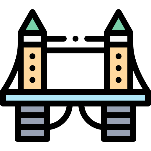 tower bridge Detailed Rounded Lineal color icon