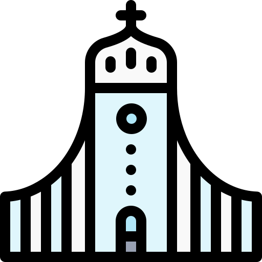 hallgrimskirkja Detailed Rounded Lineal color icono