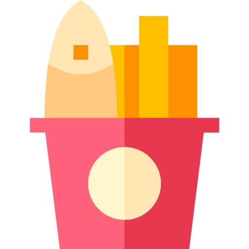 Fish and chips Basic Straight Flat icon