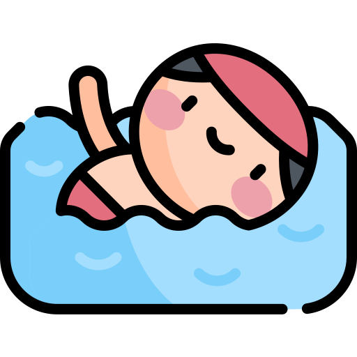 zwemmer Kawaii Lineal color icoon