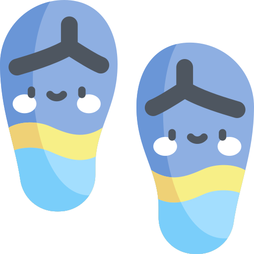 slippers Kawaii Flat icoon