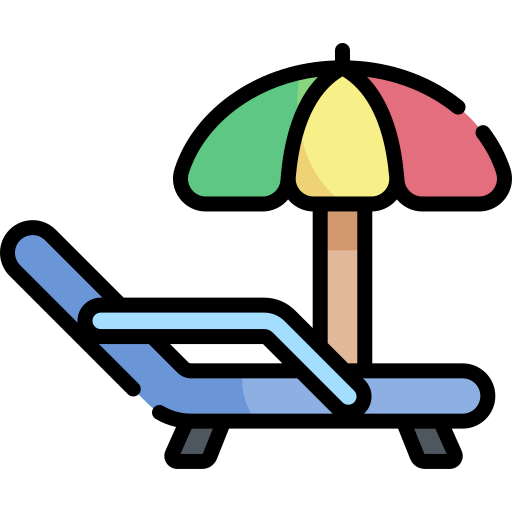 Beach chair Kawaii Lineal color icon