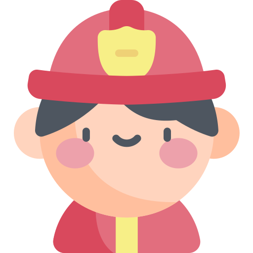Firefighter Kawaii Flat icon