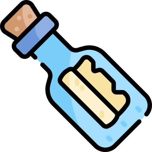 Message in a bottle Kawaii Lineal color icon