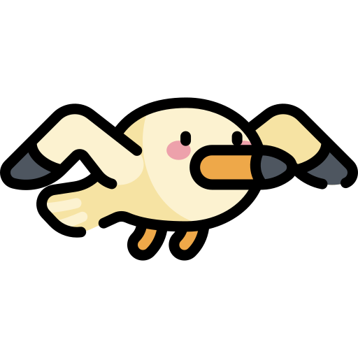 Gaviota Kawaii Lineal color icono