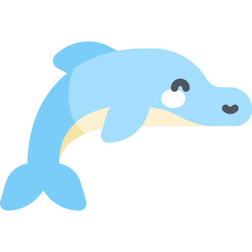 Дельфин Kawaii Flat иконка