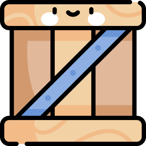 Caja Kawaii Lineal color icono