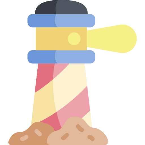 phare Kawaii Flat Icône