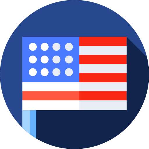 United states of america Flat Circular Flat icon