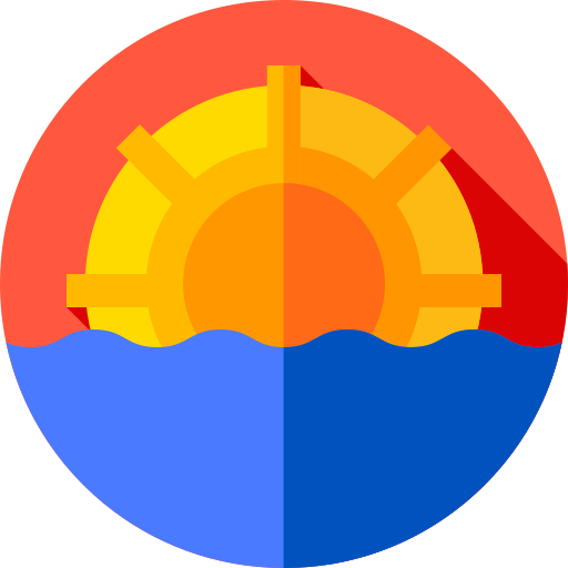 Puesta del sol Flat Circular Flat icono