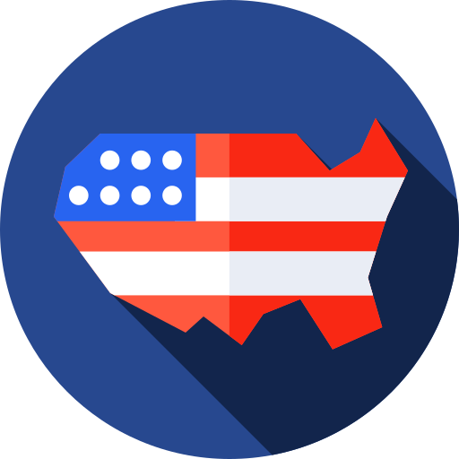 미국 Flat Circular Flat icon