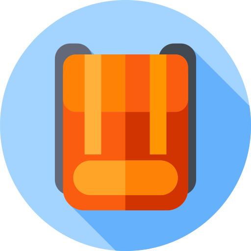 rucksack Flat Circular Flat icon