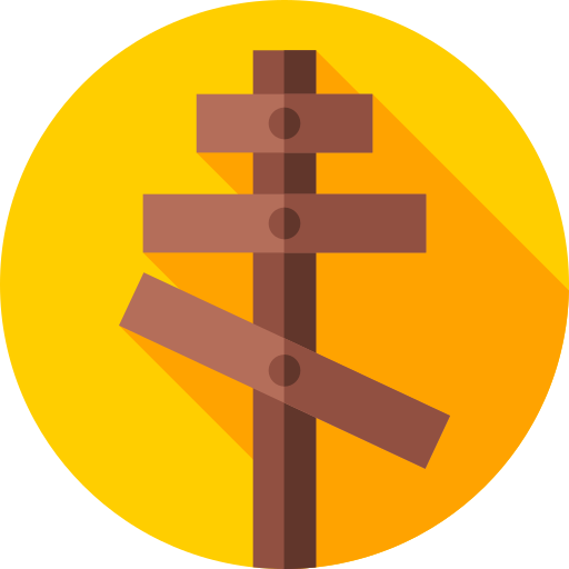 krzyż prawosławny Flat Circular Flat ikona