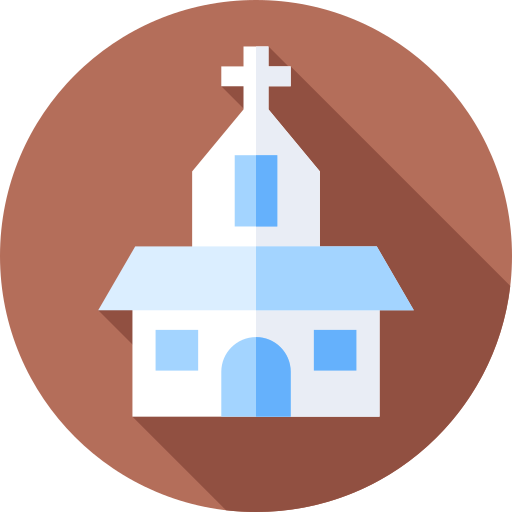 kerk Flat Circular Flat icoon