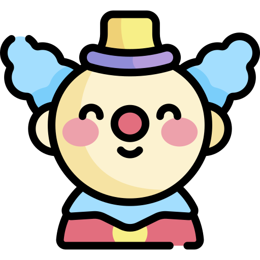 clown Kawaii Lineal color icona