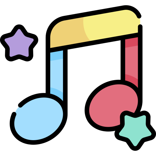 音楽 Kawaii Lineal color icon