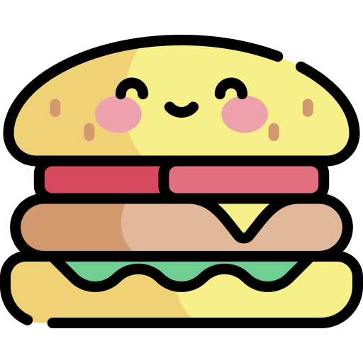 ハンバーガー Kawaii Lineal color icon