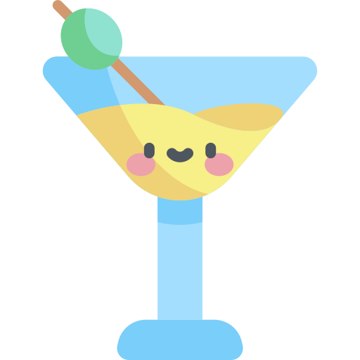 cocktail Kawaii Flat icoon
