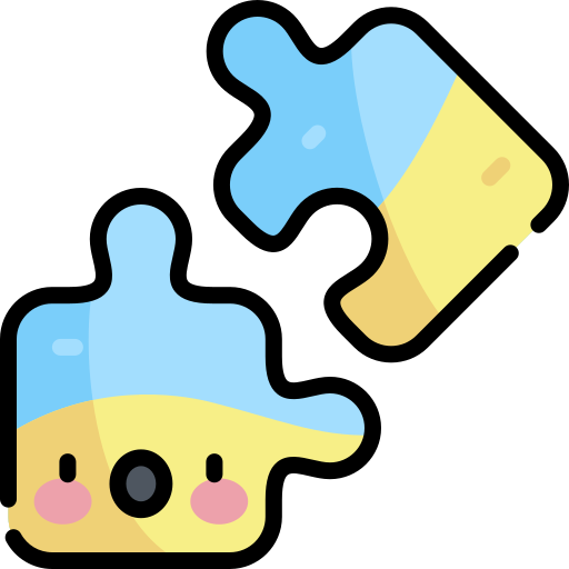 Puzzle Kawaii Lineal color icon