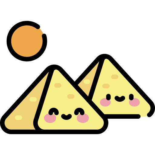 피라미드 Kawaii Lineal color icon