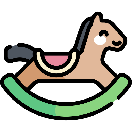 koń na biegunach Kawaii Lineal color ikona