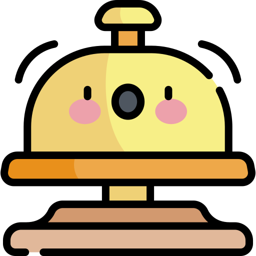 campana Kawaii Lineal color icono