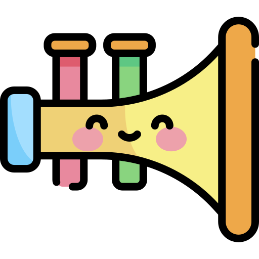 Trumpet Kawaii Lineal color icon