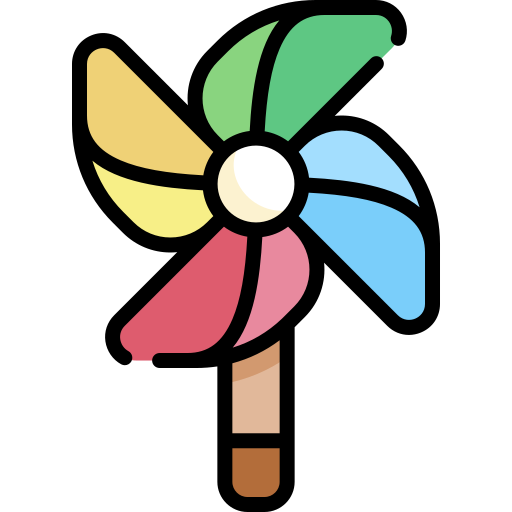 pinwheel Kawaii Lineal color icoon