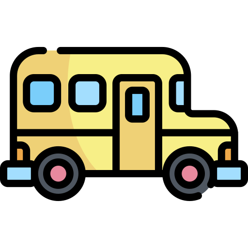 ônibus escolar Kawaii Lineal color Ícone