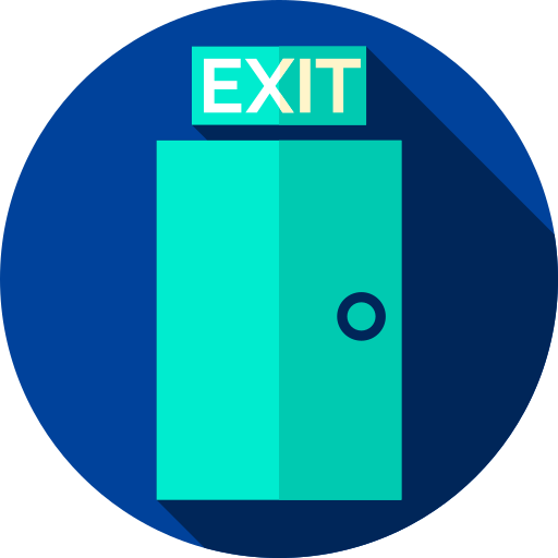 Emergency exit Flat Circular Flat icon