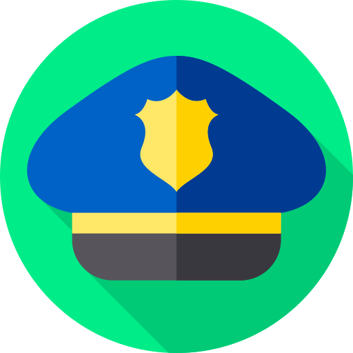 Police cap Flat Circular Flat icon