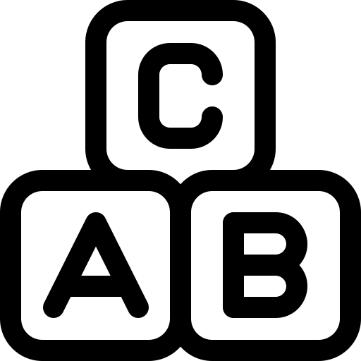 bloc abc Basic Rounded Lineal Icône