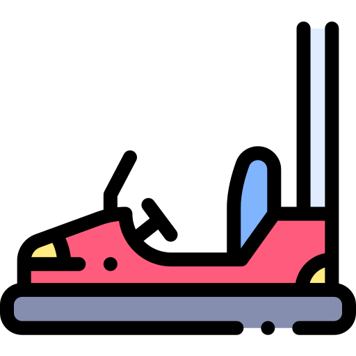 범퍼카 Detailed Rounded Lineal color icon