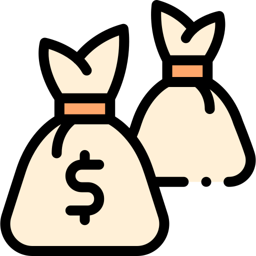 Money bags Detailed Rounded Lineal color icon