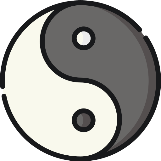 Yin y yang Special Lineal color icono