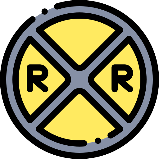 Railroad crossing Detailed Rounded Lineal color icon