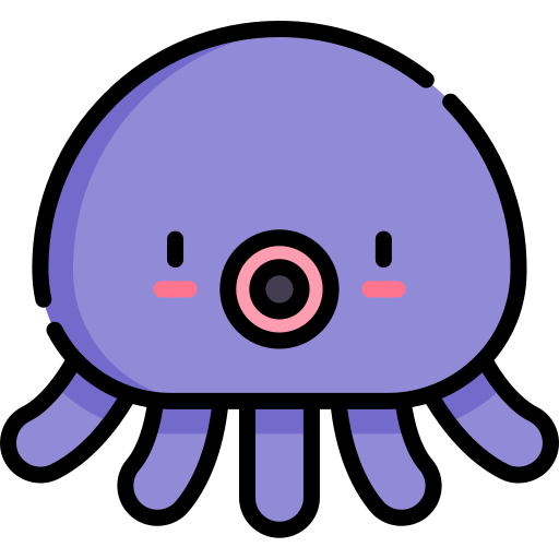 Octopus Kawaii Lineal color icon