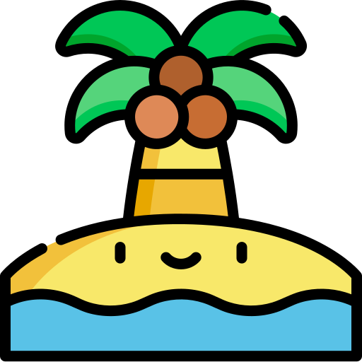 wyspa Kawaii Lineal color ikona