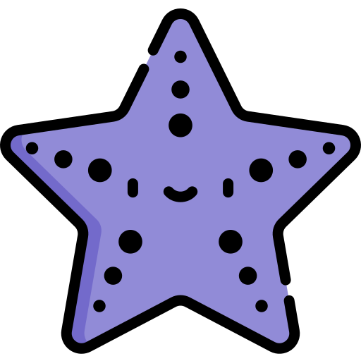 Морская звезда Kawaii Lineal color иконка