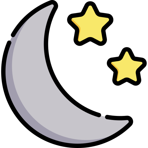 księżyc Kawaii Lineal color ikona