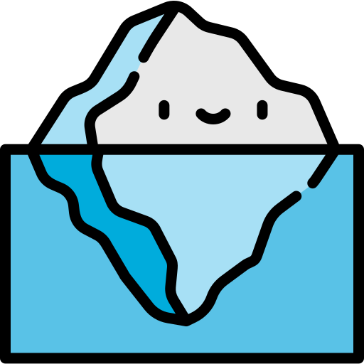 góra lodowa Kawaii Lineal color ikona