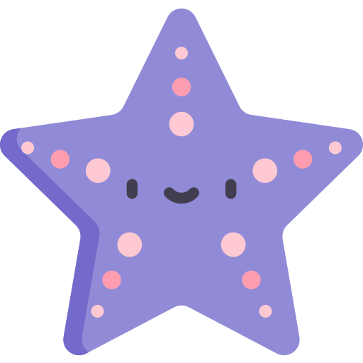 Estrella de mar Kawaii Flat icono