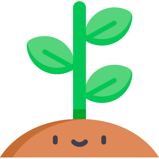 planta en crecimiento Kawaii Flat icono