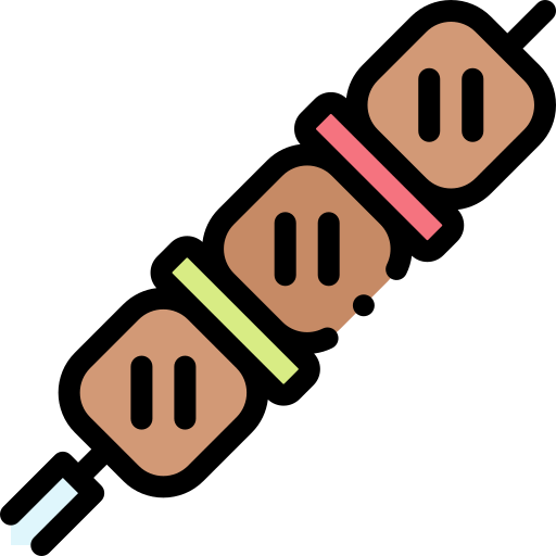 Skewer Detailed Rounded Lineal color icon