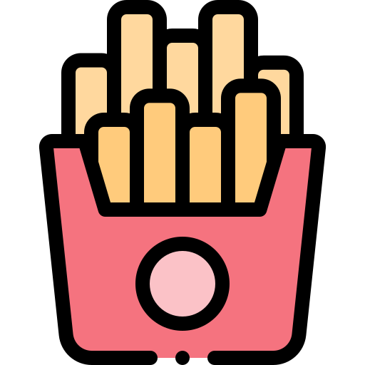 pommes frittes Detailed Rounded Lineal color icon