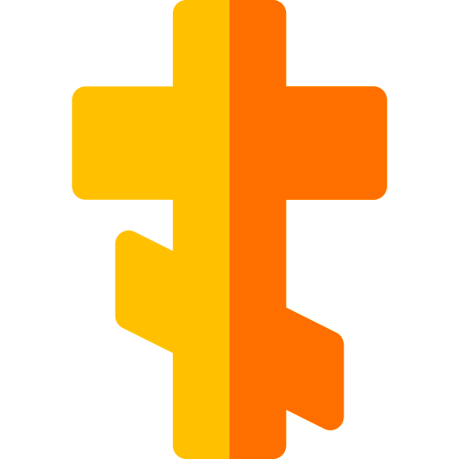 krzyż prawosławny Basic Rounded Flat ikona