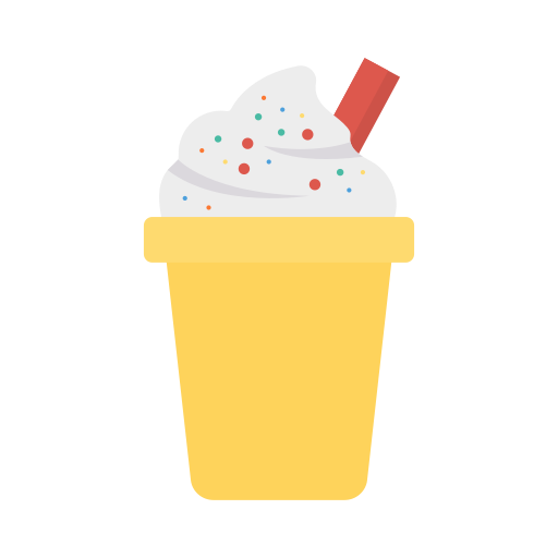 Ice cream cup Dinosoft Flat icon