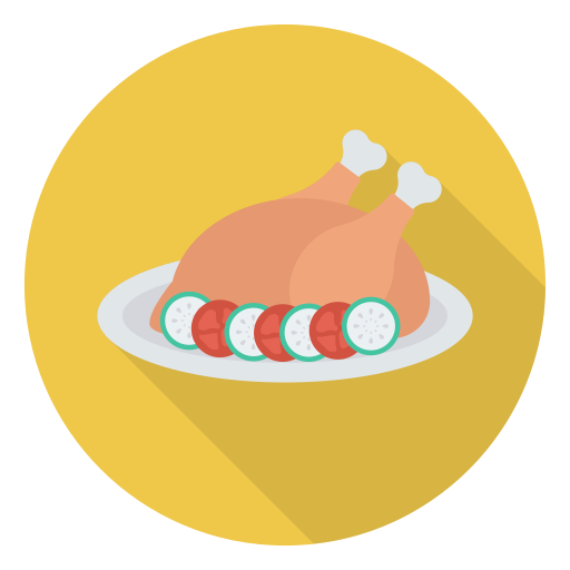 Pollo asado Dinosoft Circular icono